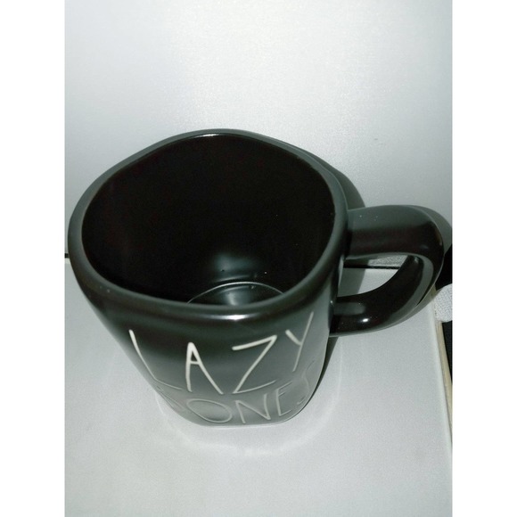 NEW Rae Dunn Halloween Lazy Bones Black Coffee Mug Artisan Collection by Magenta - Picture 2 of 3